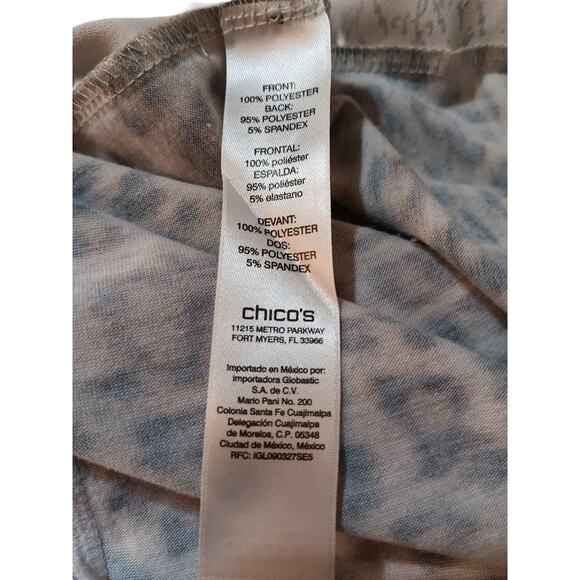 CHICO'S 1 Cute Travel Print Split Sleeves Blouse‎ Top M/8 Animals Maps Safari - Picture 9 of 16